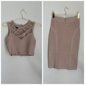 BEBE Bandage Two Piece Skirt Set Size M